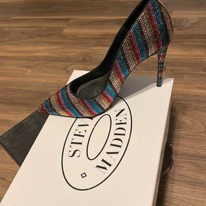 Multi color Steve Madden rhinestone stiletto size 9.5 worn once